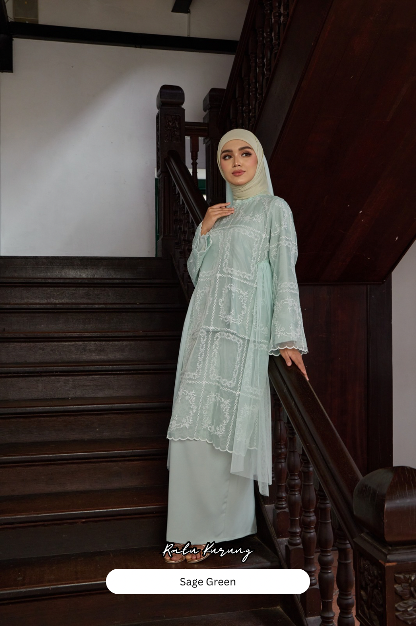 Ratu Kurung - Sage Green