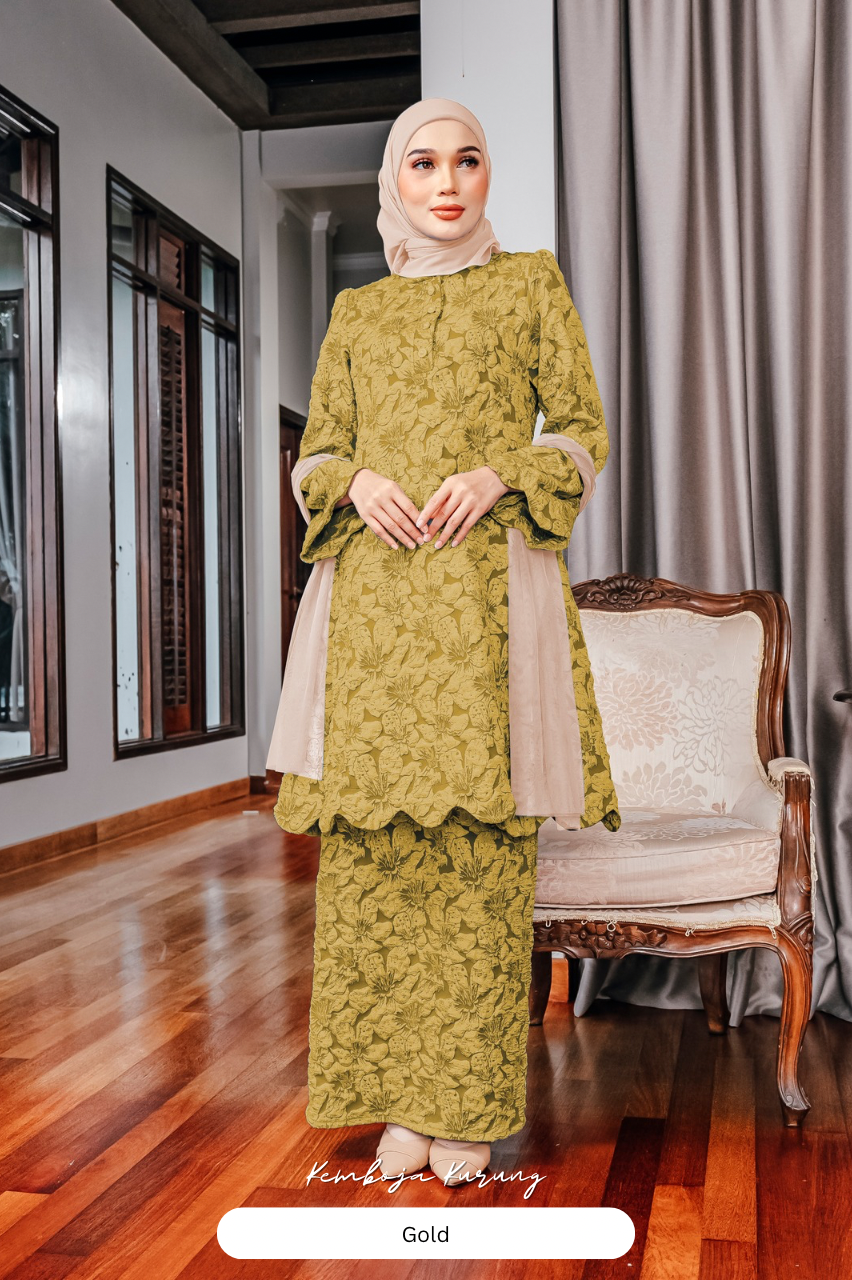 Kemboja Kurung - Gold