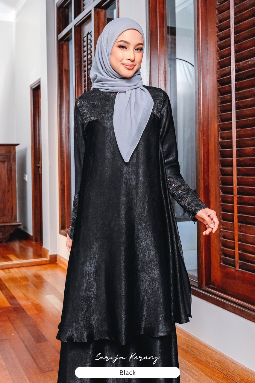 Seroja Kurung - Black