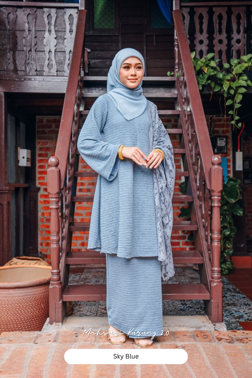 Mahsuri Kurung 2.0 - Ash Blue