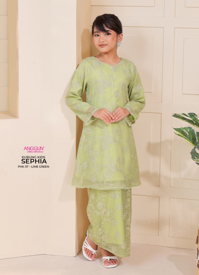 Sephia Kurung Kids - Sage Green