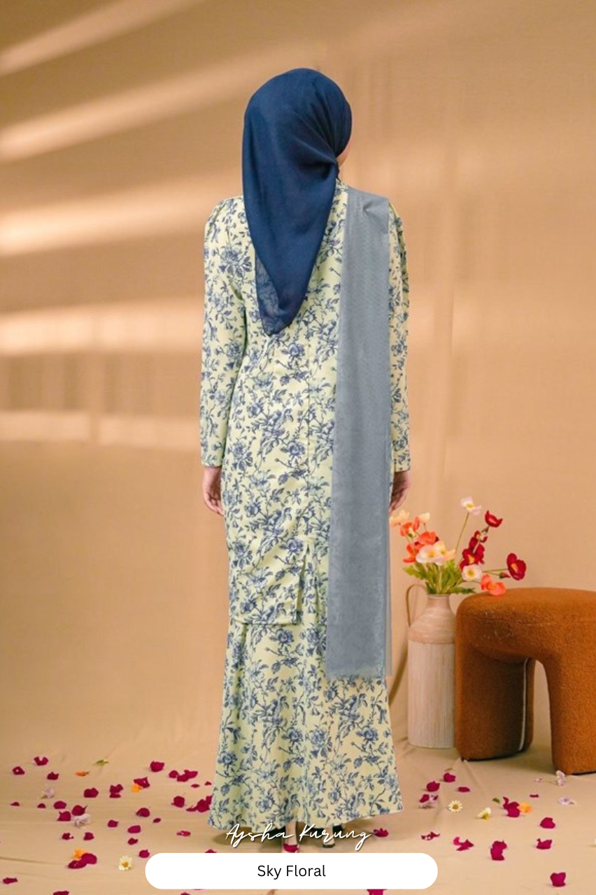 Aysha Kurung - Sky Floral