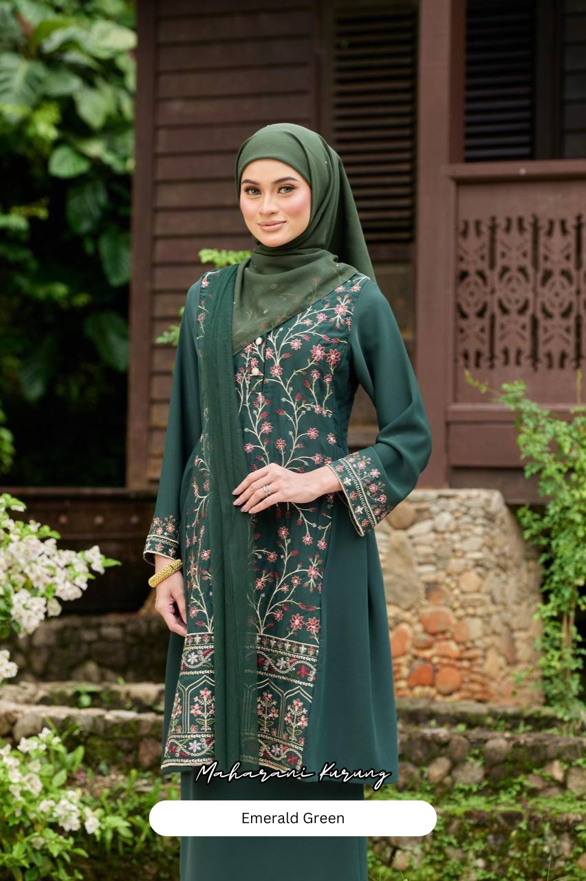 Maharani Kurung - Emerald Green