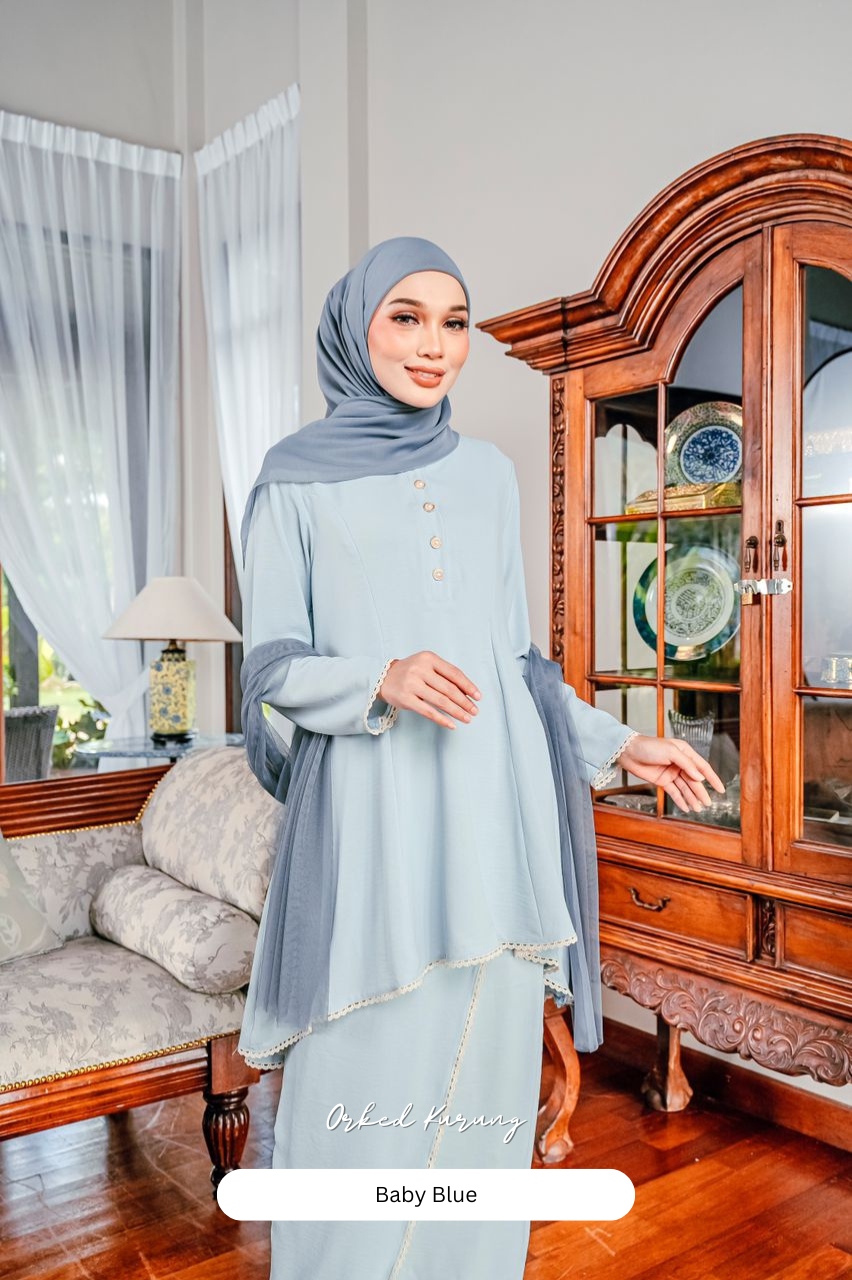 Orked Kurung - Baby Blue