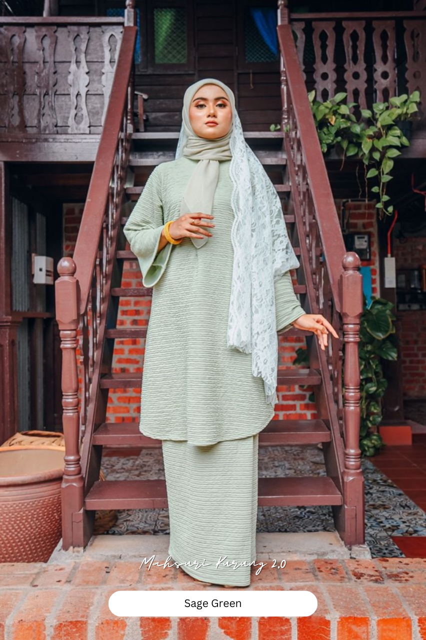 Mahsuri Kurung 2.0 - Sage Green