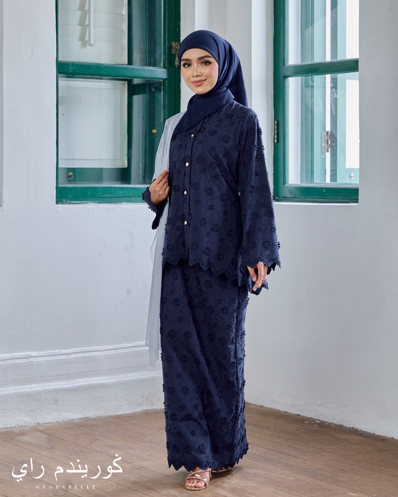 Mekar Kurung - Navy Blue