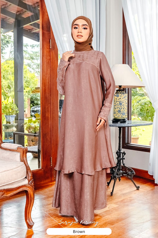 Seroja Kurung - Brown