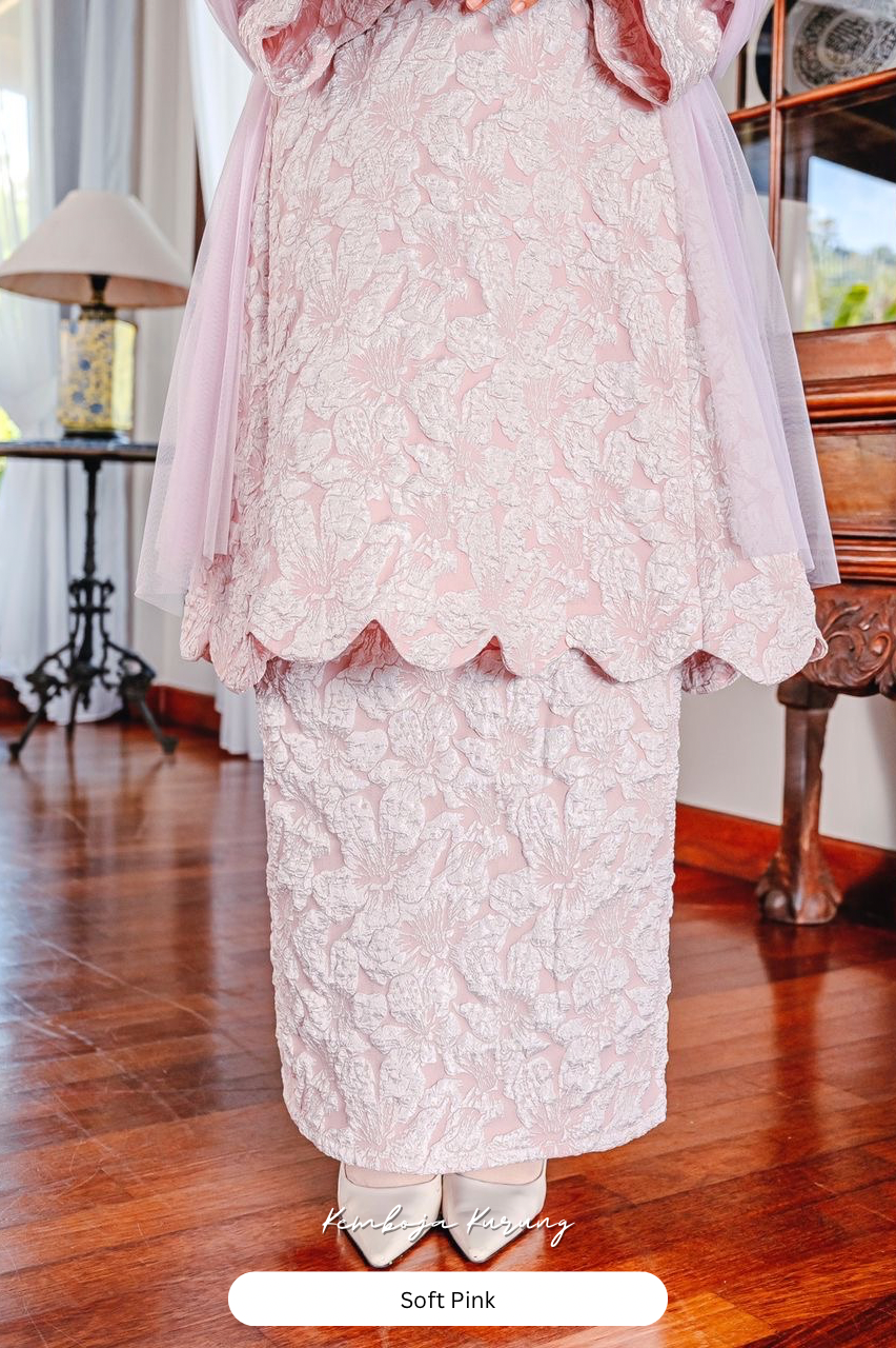 Kemboja Kurung - Soft Pink