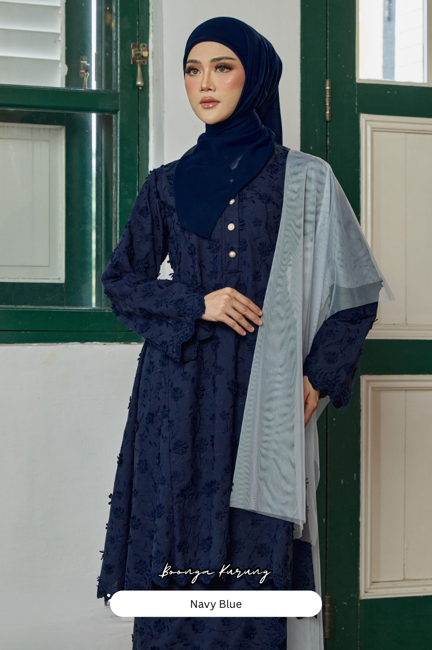 Boonga Kurung - Navy Blue