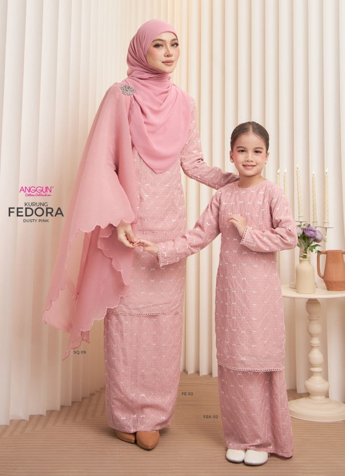 Fedora Kurung - Dusty Pink