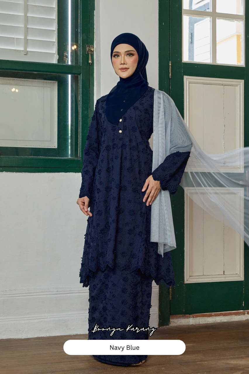 Boonga Kurung - Navy Blue