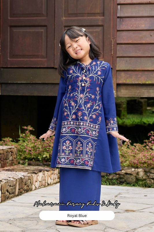 Maharani Kurung Kids - Royal Blue