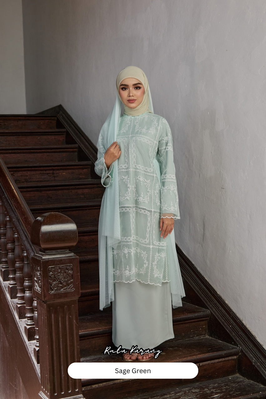 Ratu Kurung - Sage Green