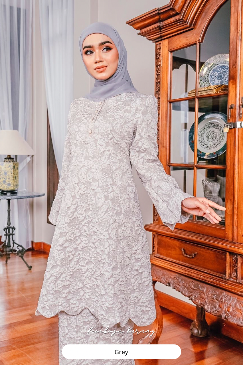 Kemboja Kurung - Grey