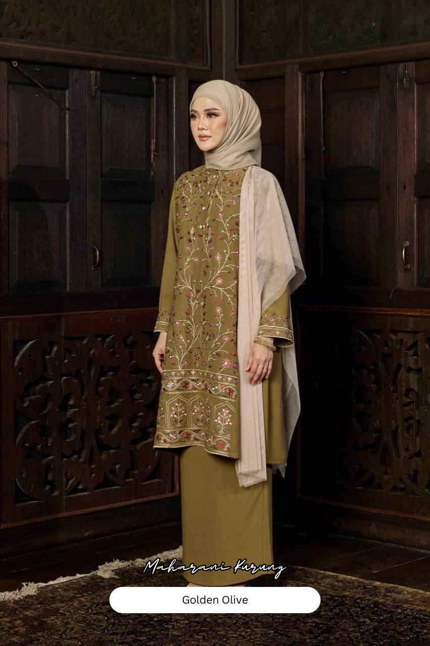 Maharani Kurung - Golden Olive