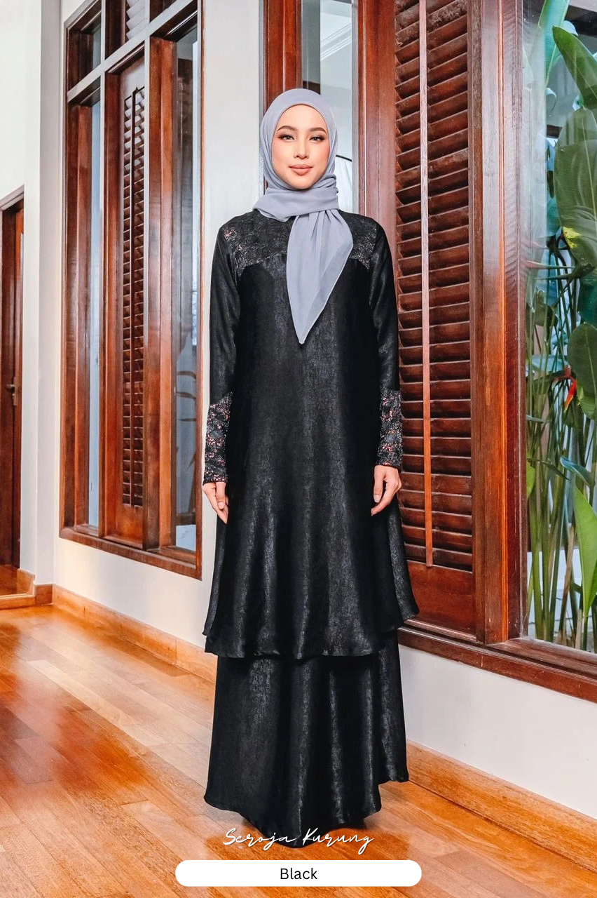 Seroja Kurung - Black