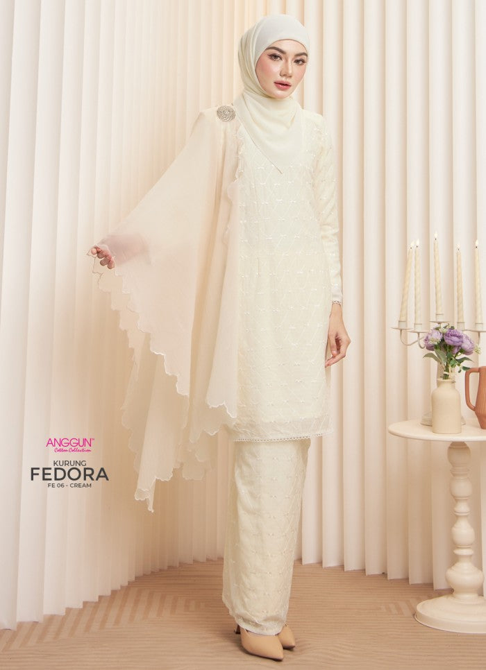 Fedora Kurung - Cream