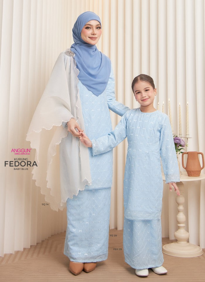 Fedora Kurung - Baby Blue