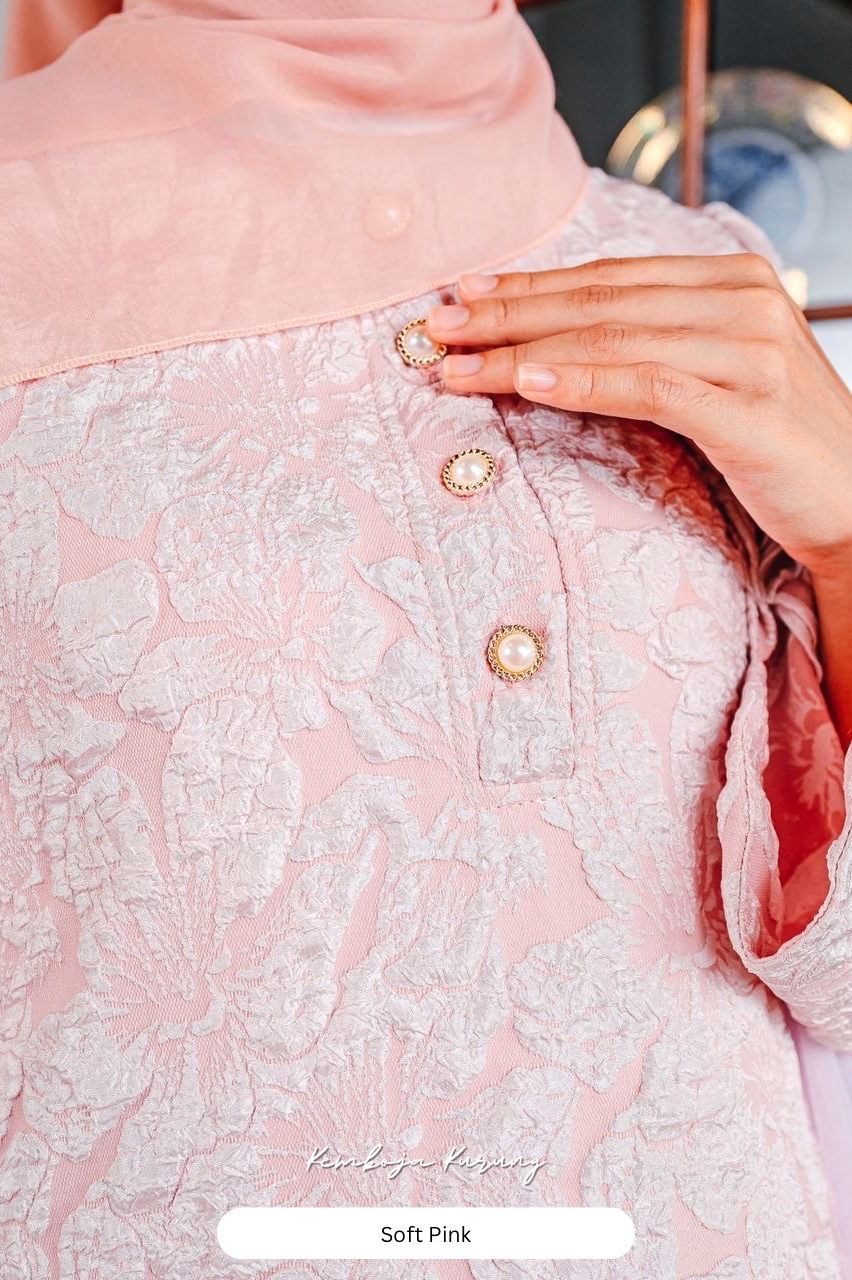 Kemboja Kurung - Soft Pink