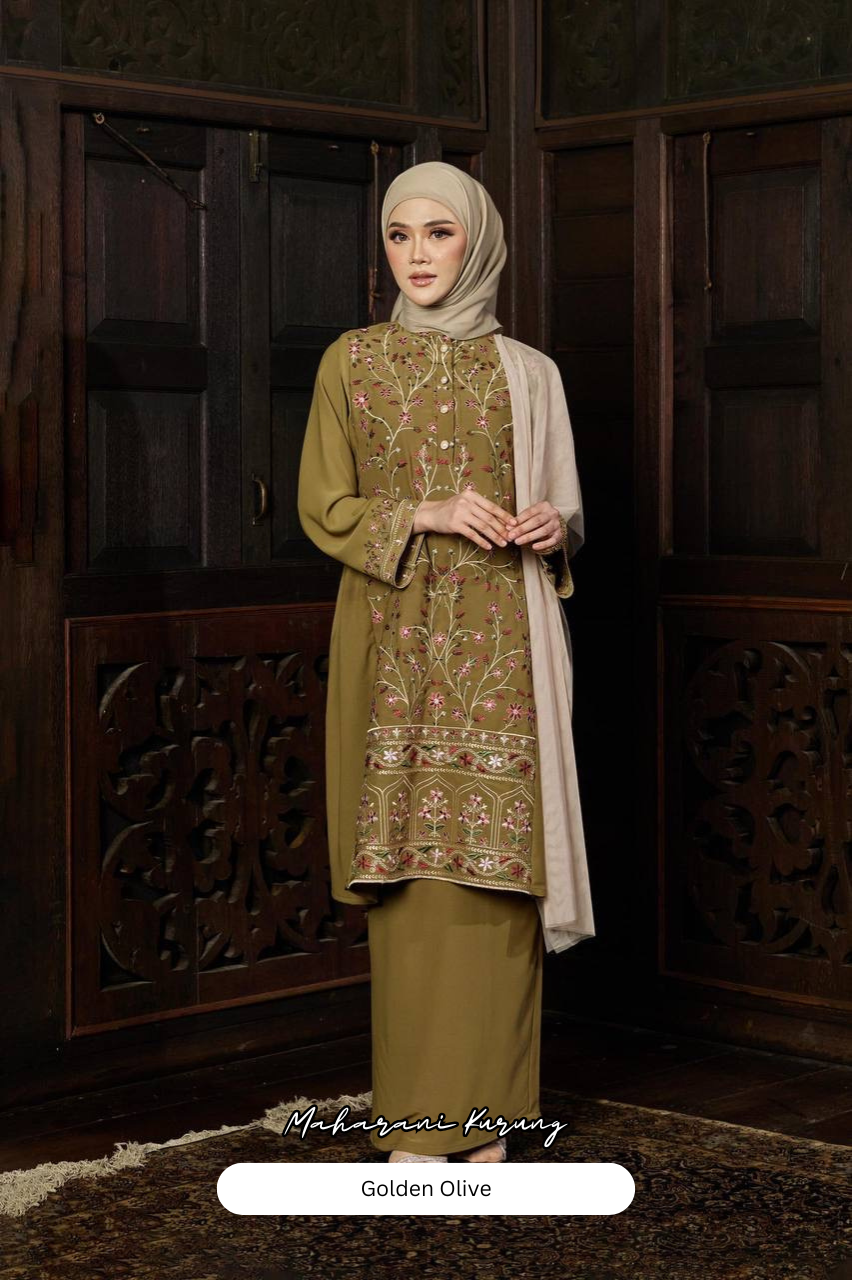 Maharani Kurung - Golden Olive