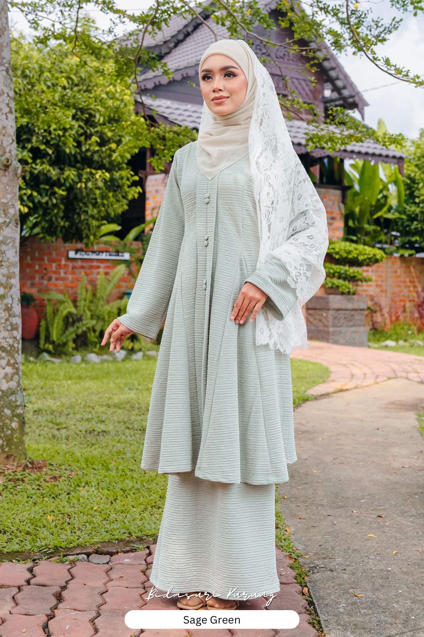 Bidasari Kurung - Sage Green