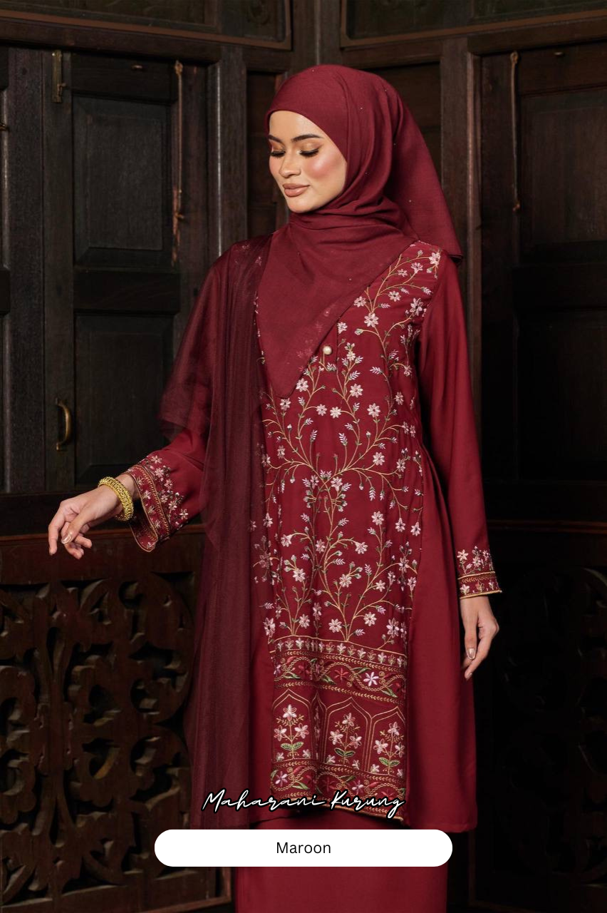 Maharani Kurung - Maroon