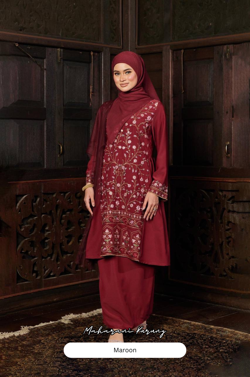 Maharani Kurung - Maroon