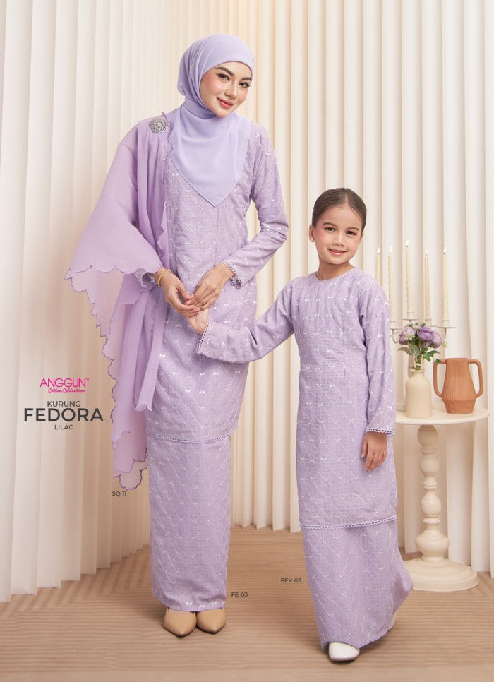 Fedora Kurung Kids - Lilac