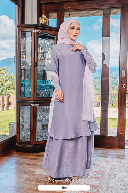 Seroja Kurung - Lilac