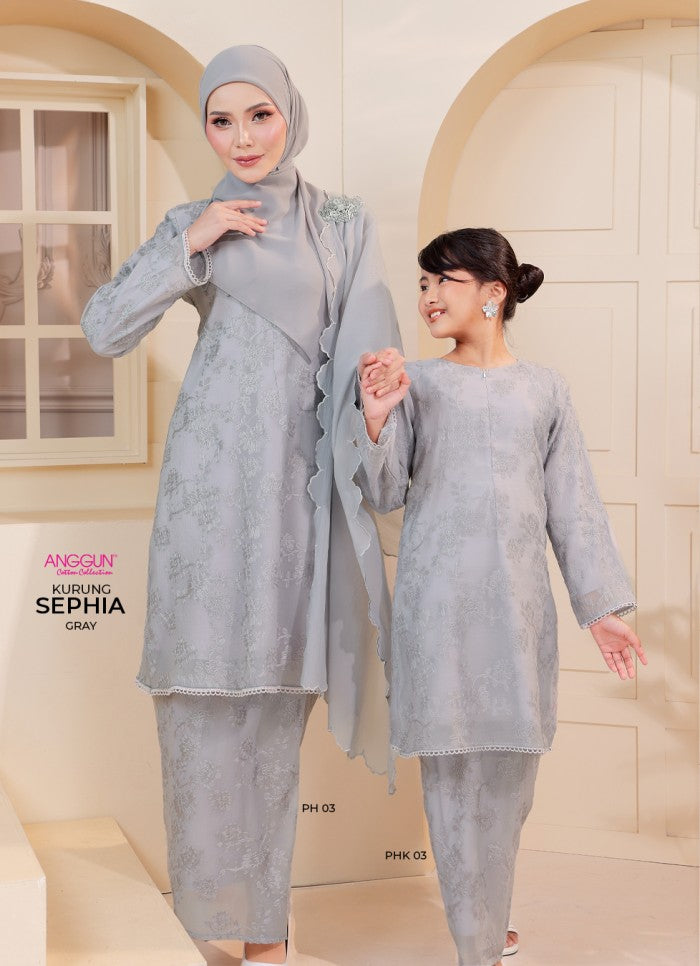 Sephia Kurung Kids - Grey