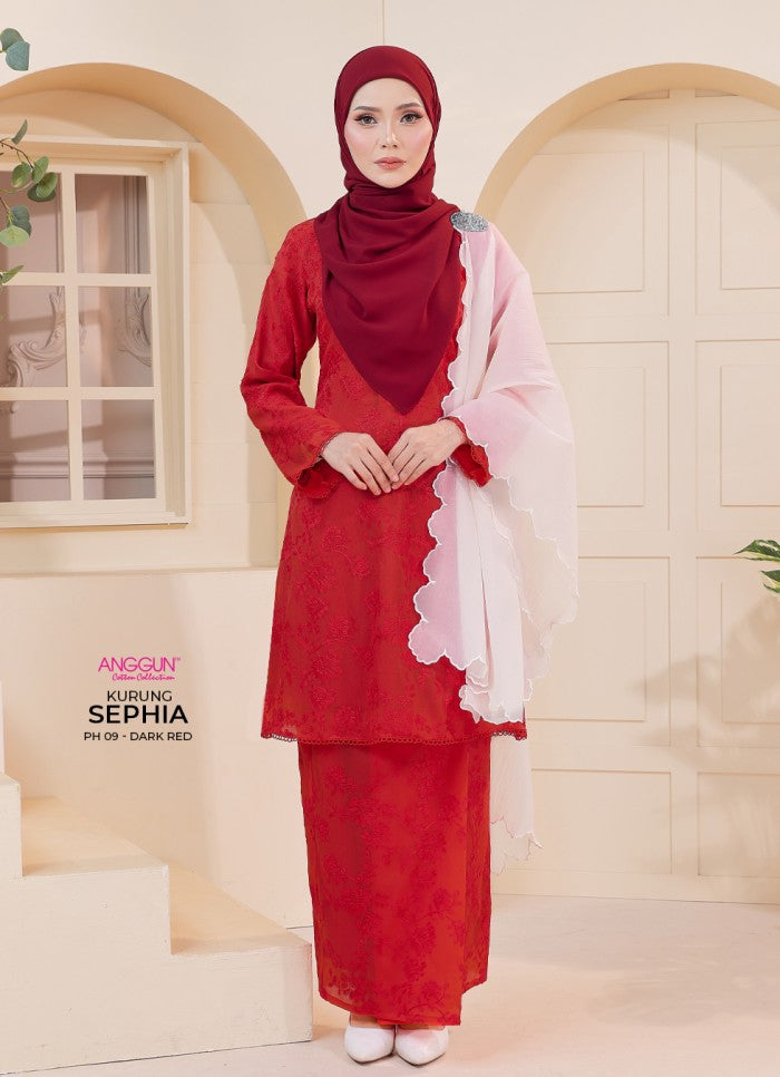 Sephia Kurung - Dark Red