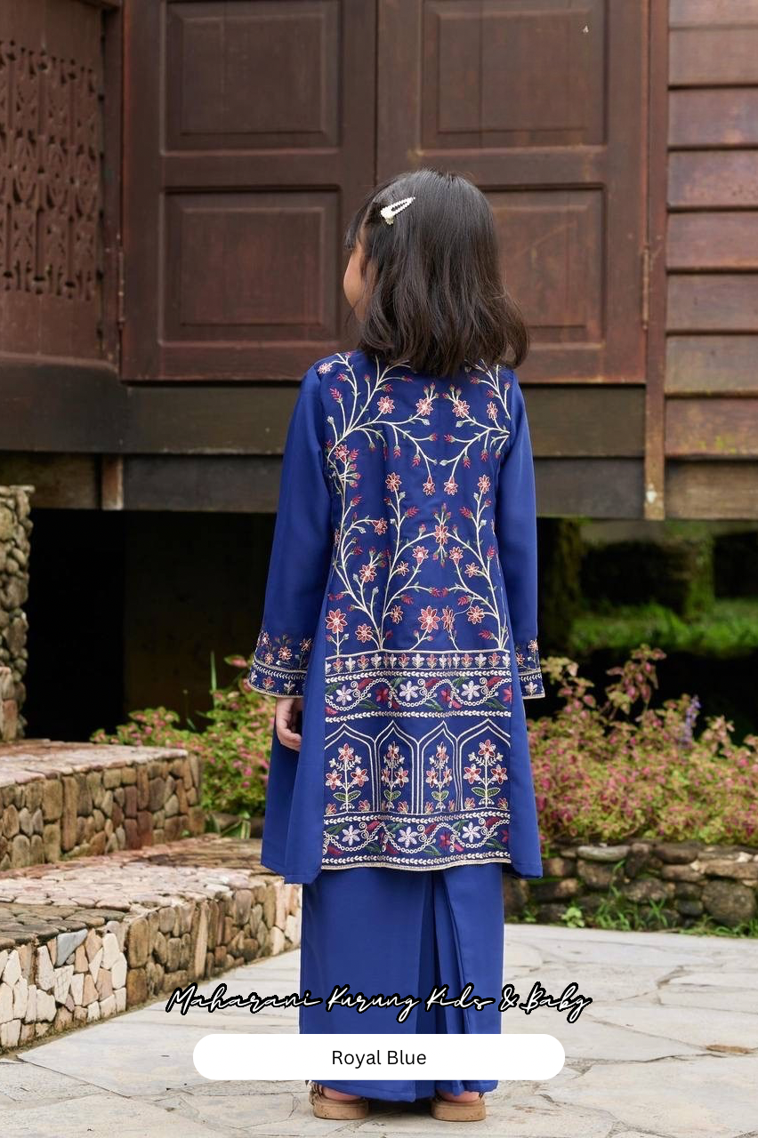 Maharani Kurung Kids - Royal Blue