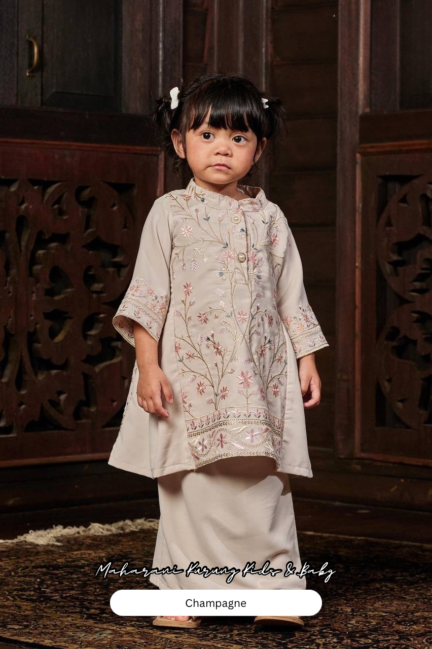 Maharani Kurung Kids - Champagne