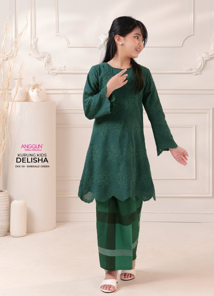 Delisha Kurung Kids - Emerald