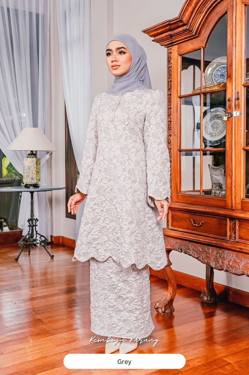 Kemboja Kurung - Grey