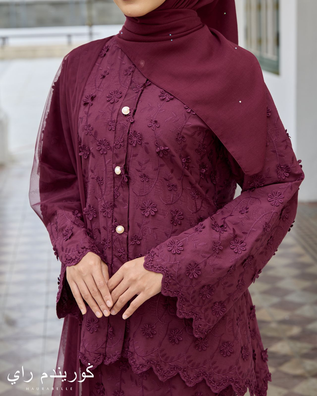 Mekar Kurung - Burgundy