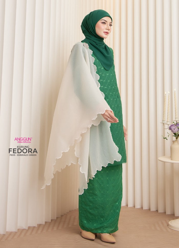 Fedora Kurung - Emerald Green