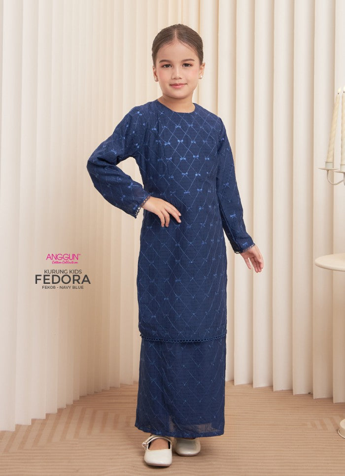 Fedora Kurung Kids - Navy Blue