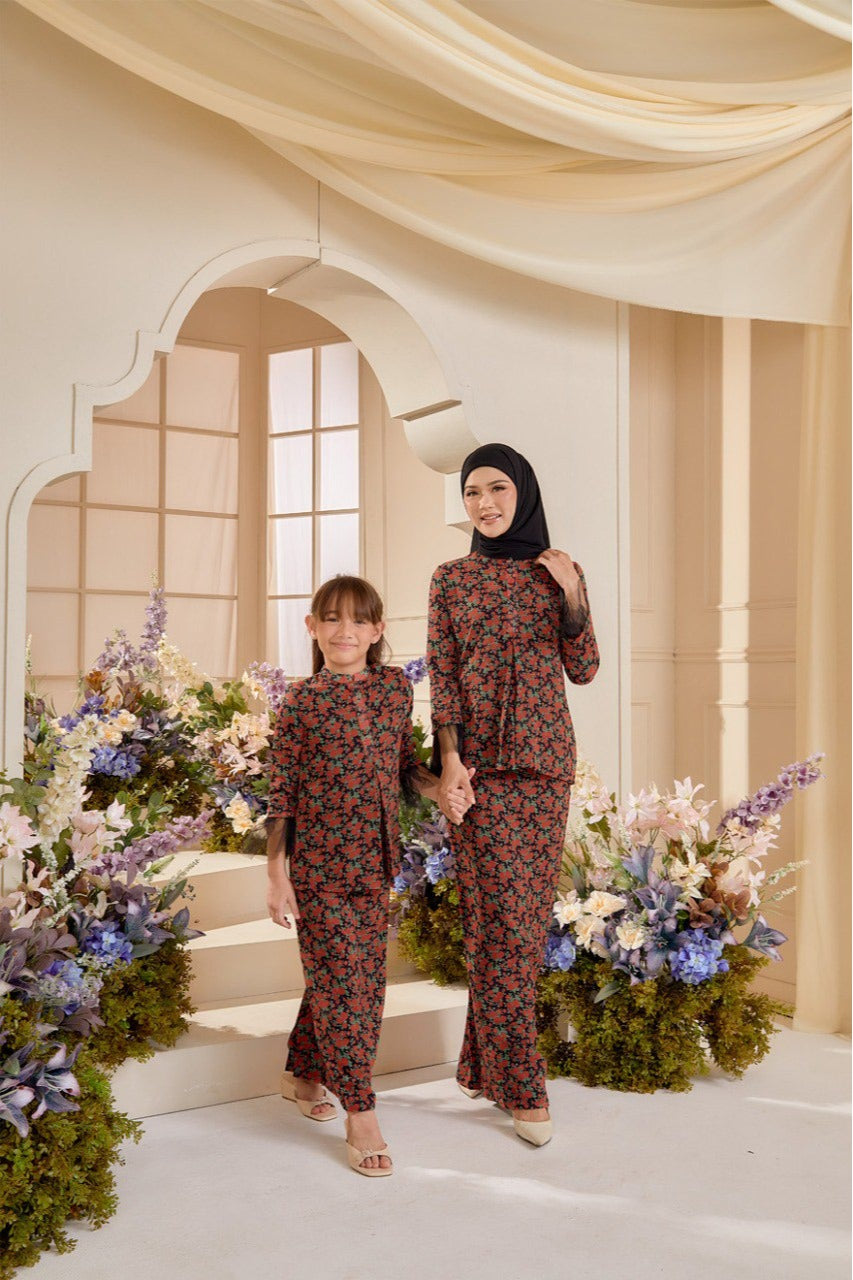 Kekwa Kurung Kids - Black Rose