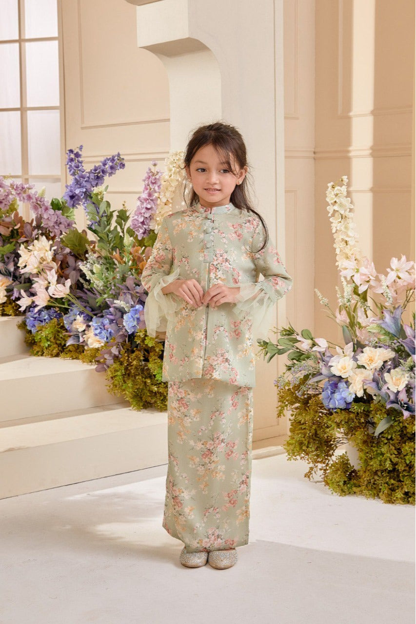 Kekwa Kurung Kids - Green Lily