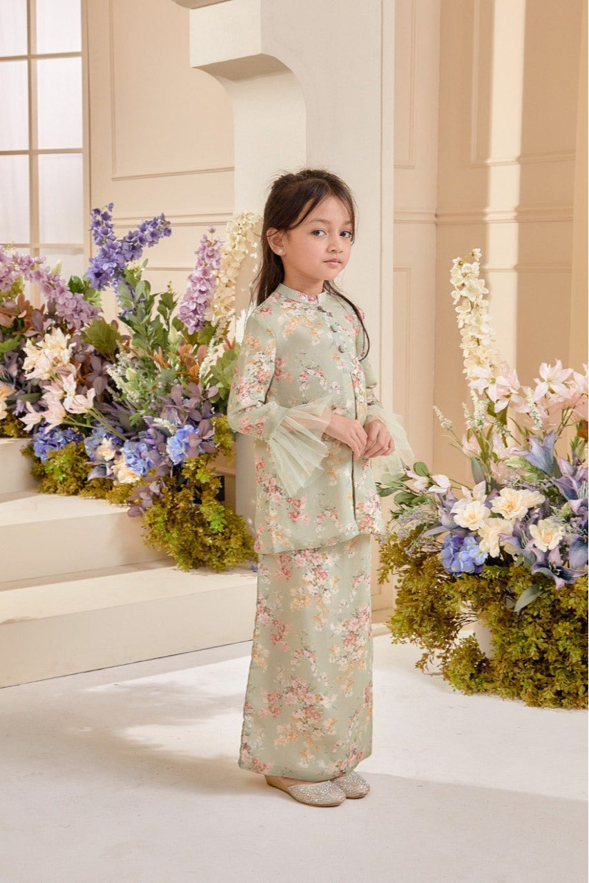 Kekwa Kurung Kids - Green Lily