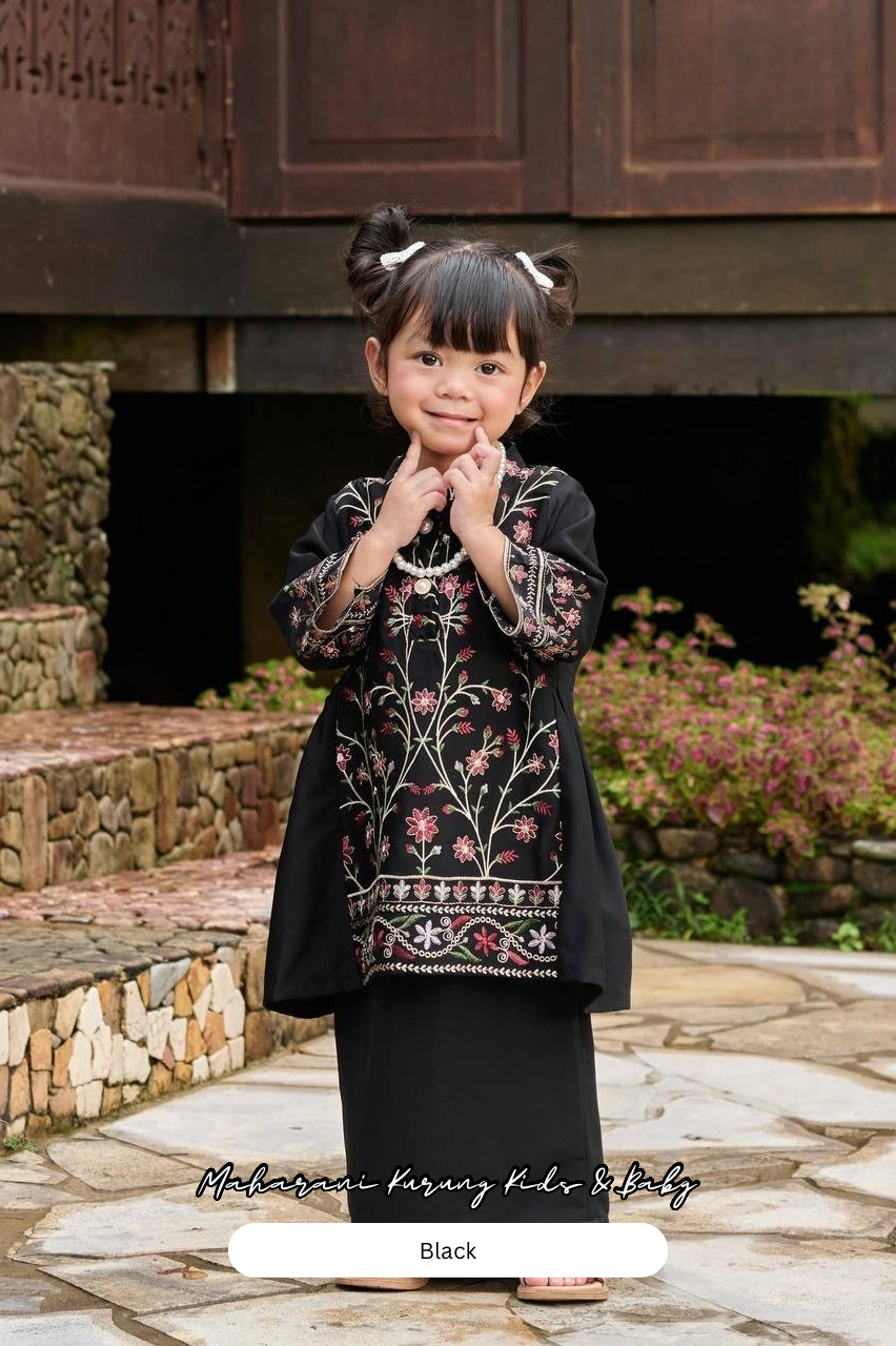 Maharani Kurung Kids - Black