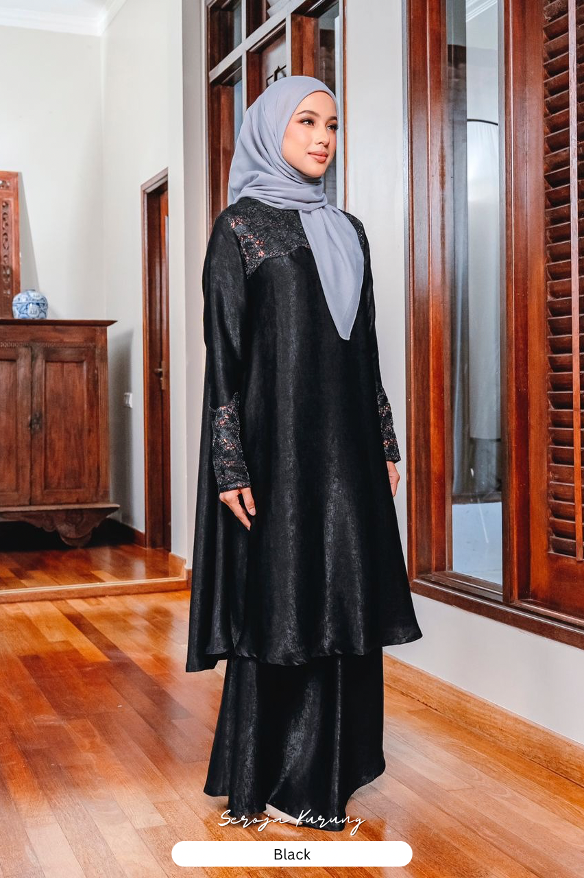 Seroja Kurung - Black