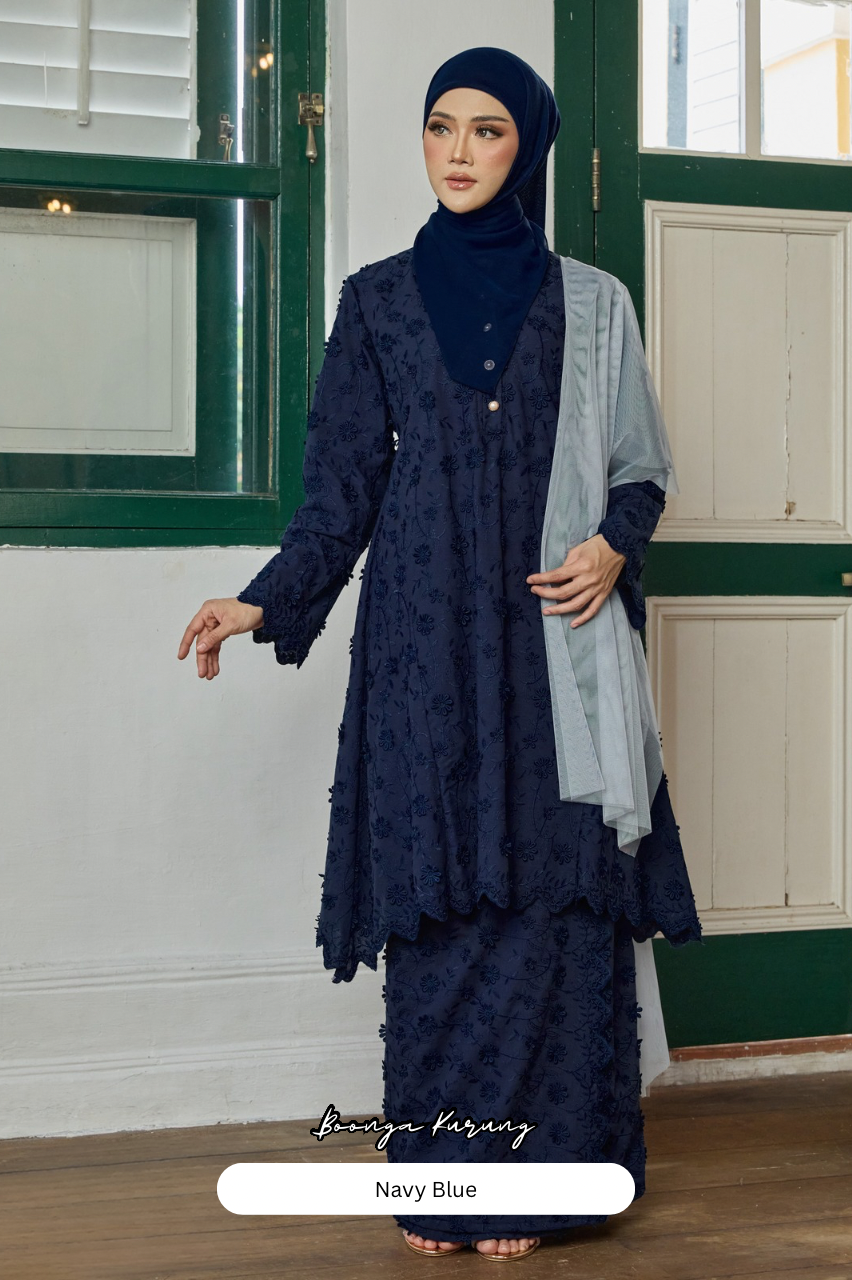 Boonga Kurung - Navy Blue