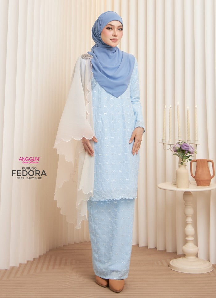 Fedora Kurung - Baby Blue