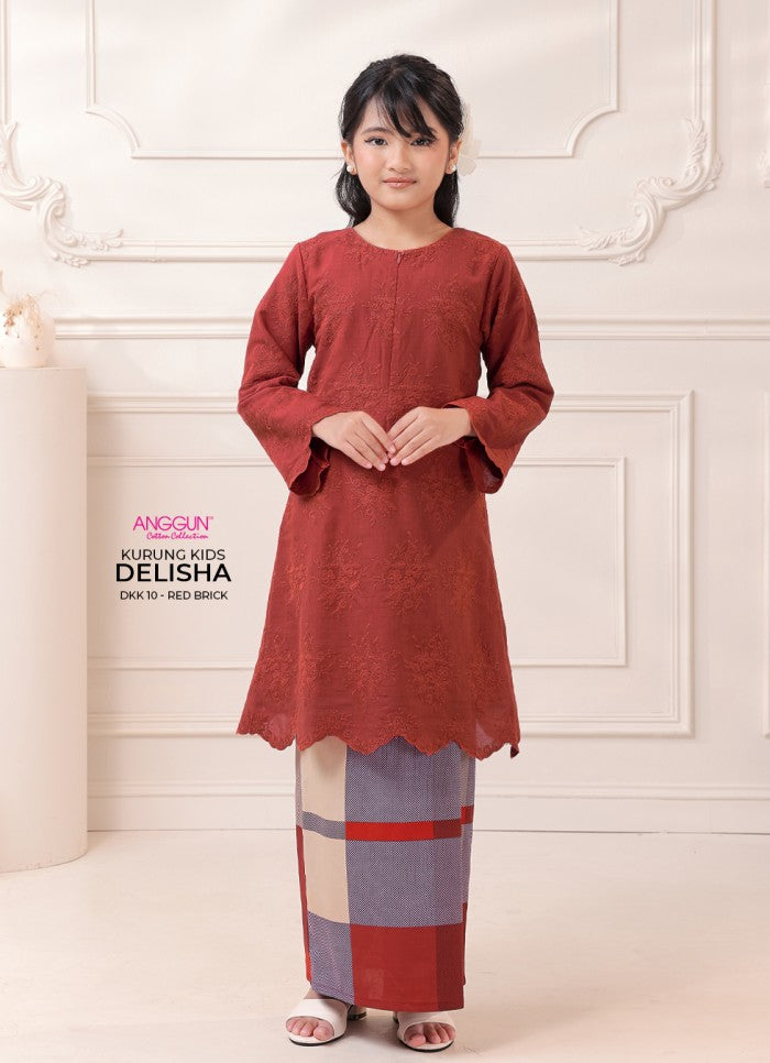 Delisha Kurung Kids - Red Brick