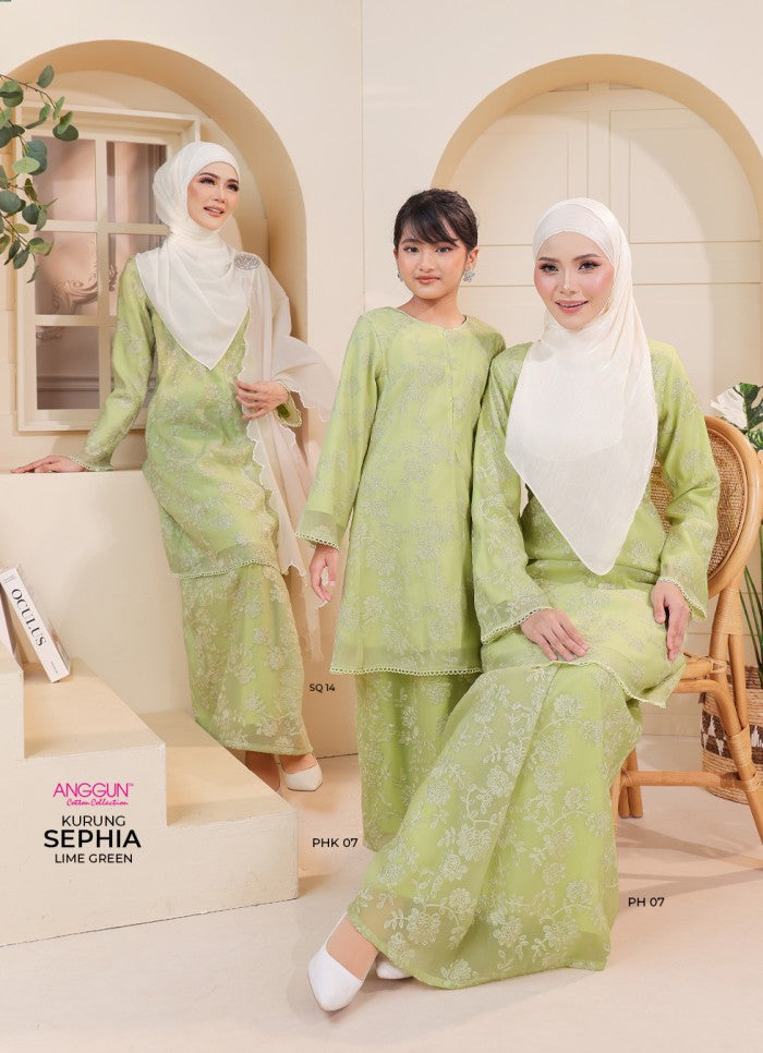 Sephia Kurung Kids - Sage Green