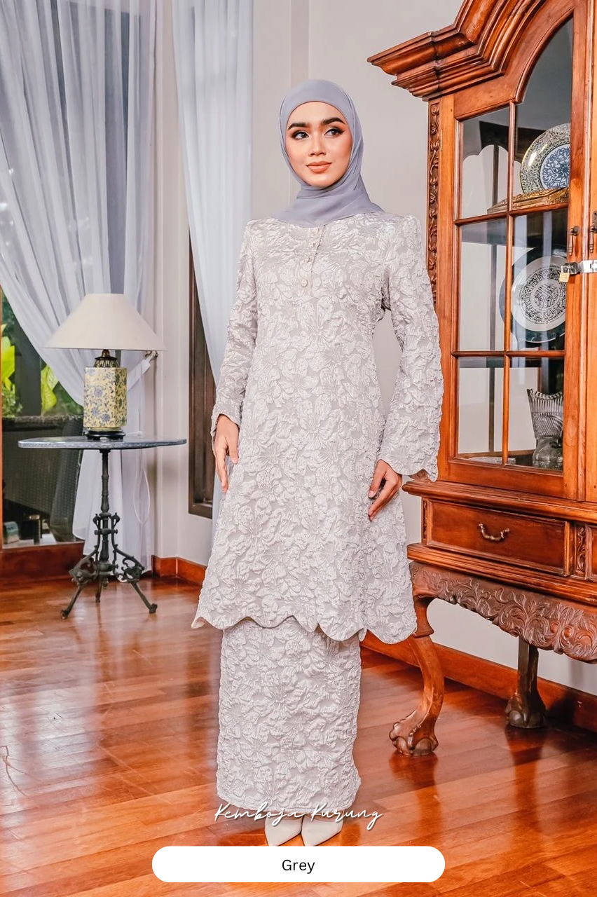 Kemboja Kurung - Grey