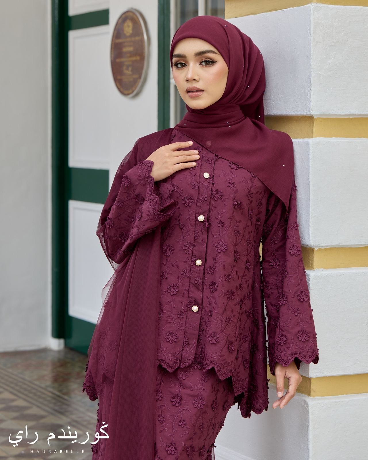 Mekar Kurung - Burgundy