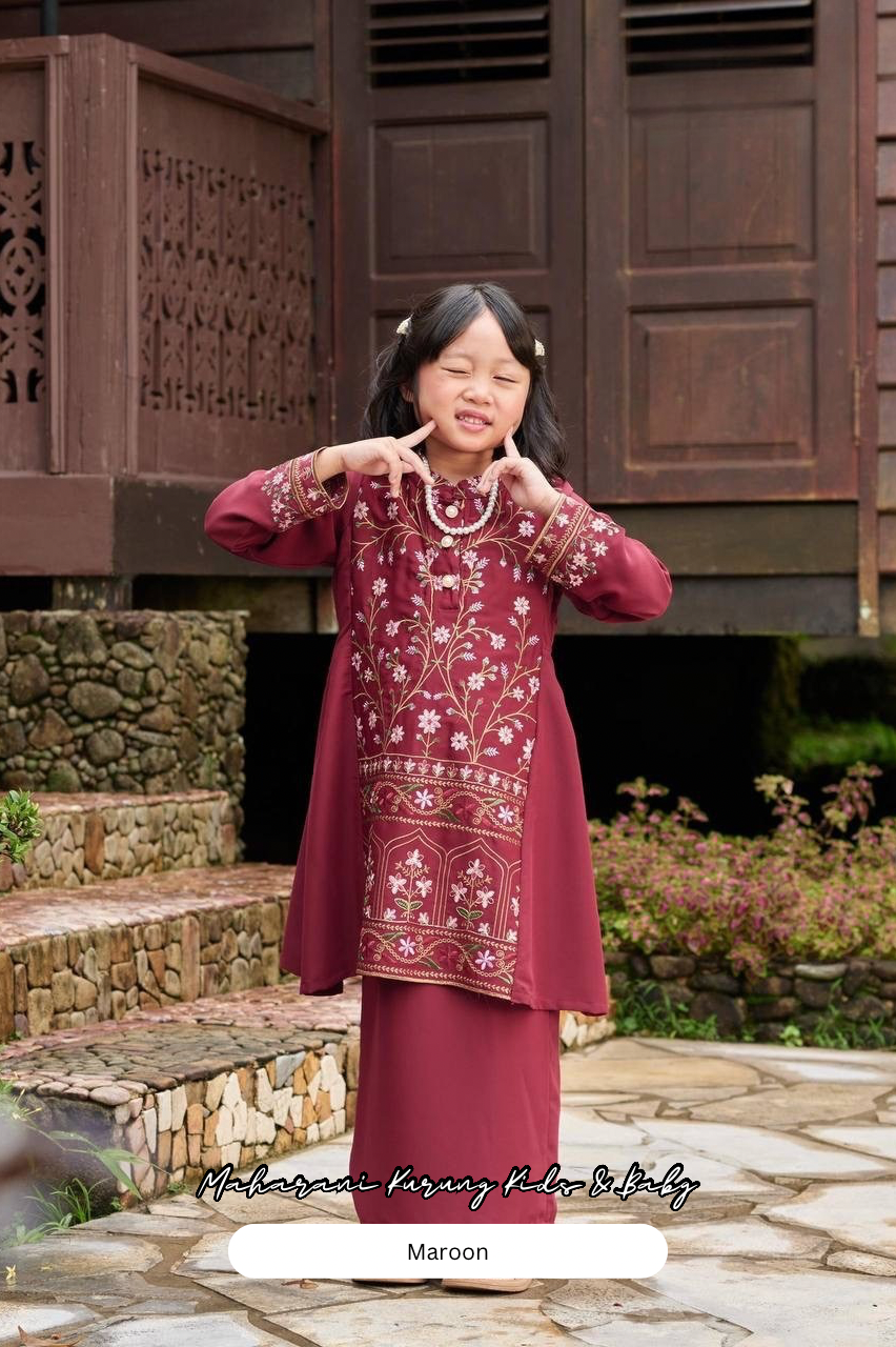 Maharani Kurung Kids - Maroon